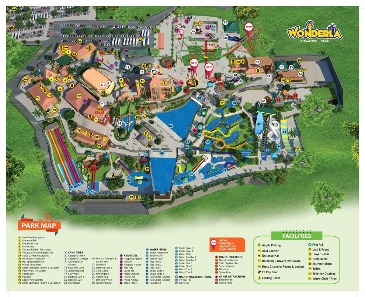 방갈로르 Wonderla 지도